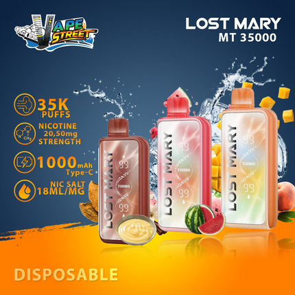 LOST MARY 35K Puffs Disposable Vape MT35000 TURBO 20mg & 50mg