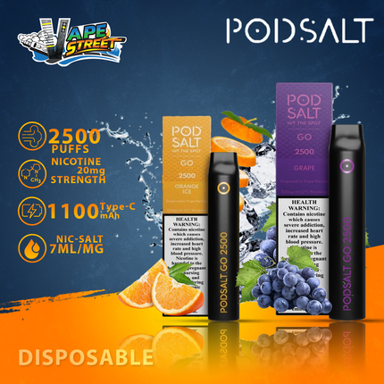 PS GO 2500 Puffs From Pod Salt Disposable Vape Device (20mg)