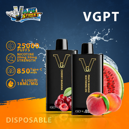 VGPT 25K Disposable Vape 25000 Puffs with LED Screen (20mg & 50mg Nicotine)