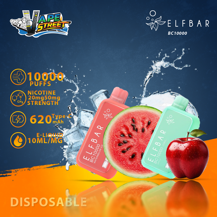 ELF BAR BC10000 PUFFS DISPOSABLE VAPE 20 & 50MG