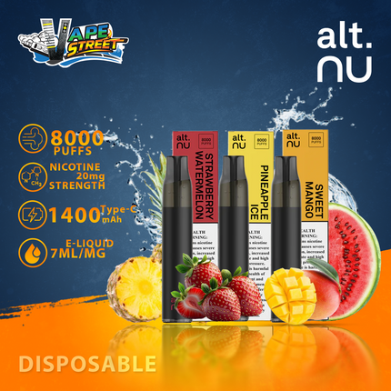ALT NU 8000 Puffs 20mg Disposable Vape