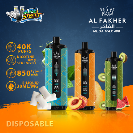 Al Fakher Crown Bar Mega Max 40K Puffs Disposable Vape