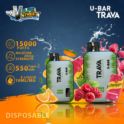 U-Bar Trava 15000 Puffs Disposable Vape 20mg