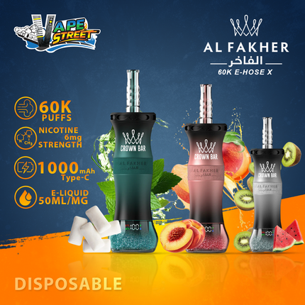 Al Fakher Crown Bar 60K E-Hose X Disposable 60K Puffs