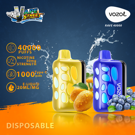 VOZOL RAVE 40K DISPOSABLE VAPE (Dual Power Mode)