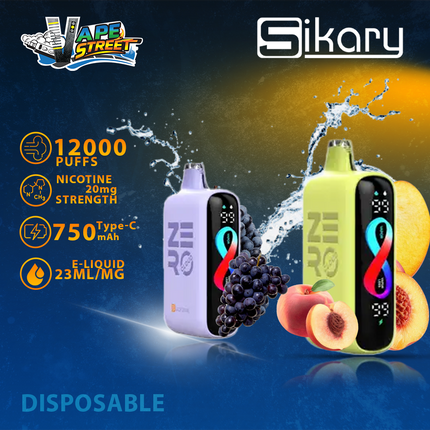 Smokeless Disposable Vape from Sikary Zero Cloud 12K Puffs 20mg