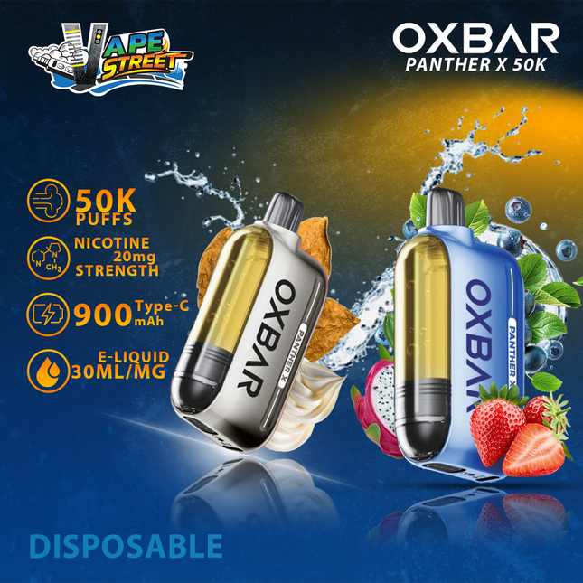 OXBAR X Panther X 50K PUFFS DISPOSABLE VAPE Nicotine Boost