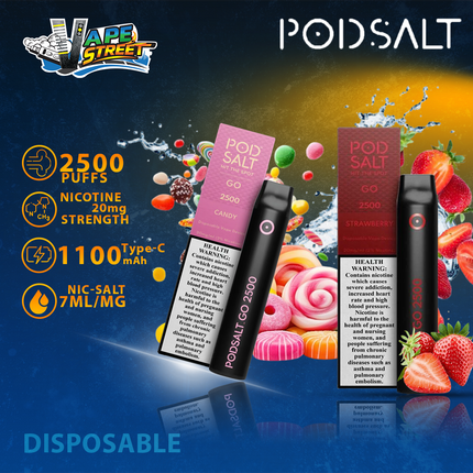 PS GO 2500 Puffs From Pod Salt Disposable Vape Device (20mg)
