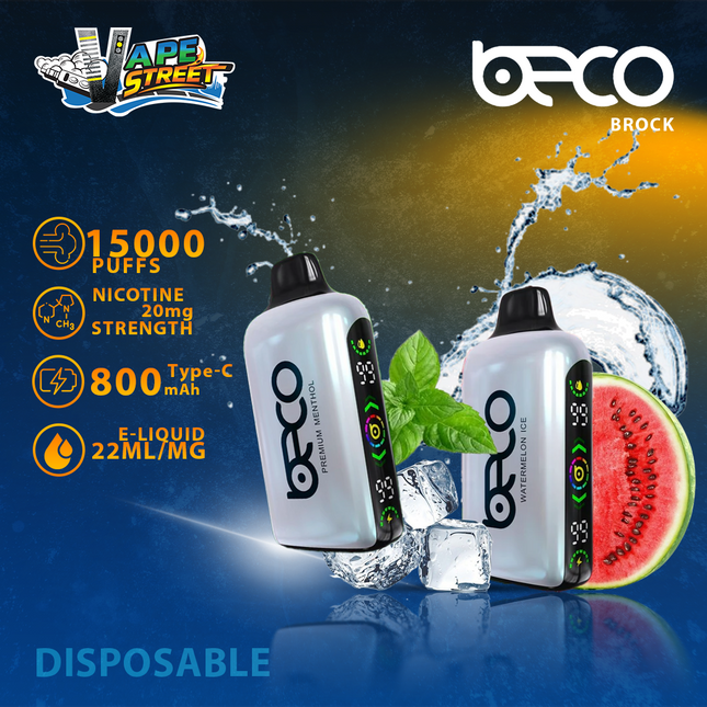 BECO BROCK 15000 PUFFS DISPOSABLE VAPE (20mg)