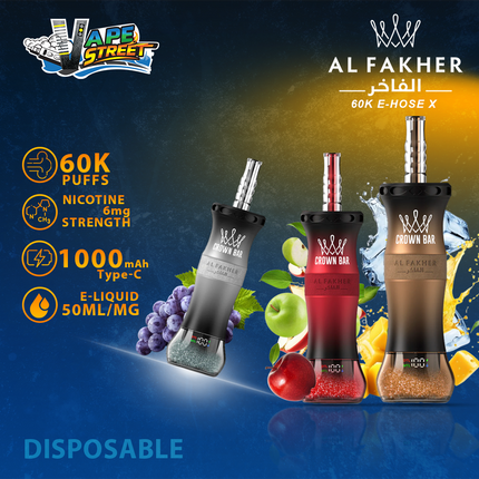 Al Fakher Crown Bar 60K E-Hose X Disposable 60K Puffs