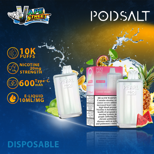 POD SALT PEARL PRO 10000 PUFFS DISPOSABLE VAPE 20MG
