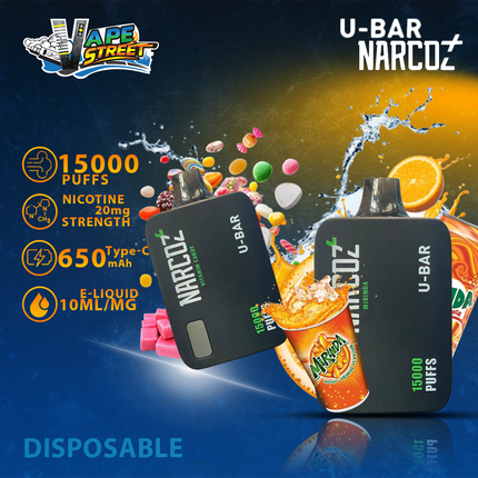 U-Bar Narcoz 15000 Puffs Disposable Vape 20mg