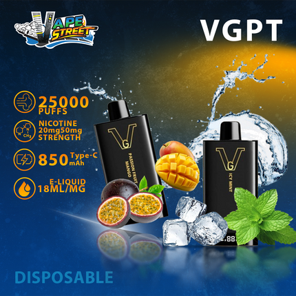 VGPT 25K Disposable Vape 25000 Puffs with LED Screen (20mg & 50mg Nicotine)