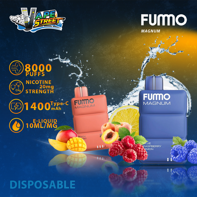 FUMMO MAGNUM 8000 Puffs ESMA Disposable Vape 20mg (non-recharegable)