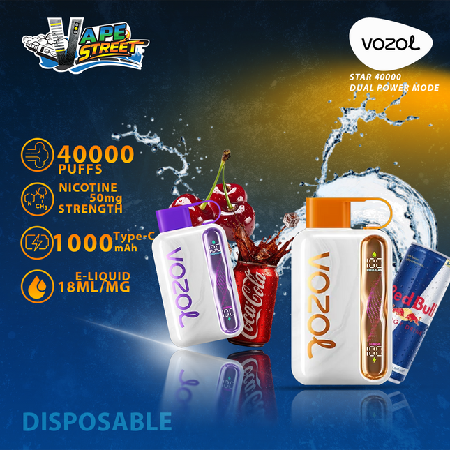 Vozol Star 40K Disposable Vape 50mg (Dual Power Mode)
