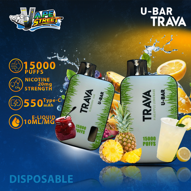 U-Bar Trava 15000 Puffs Disposable Vape 20mg