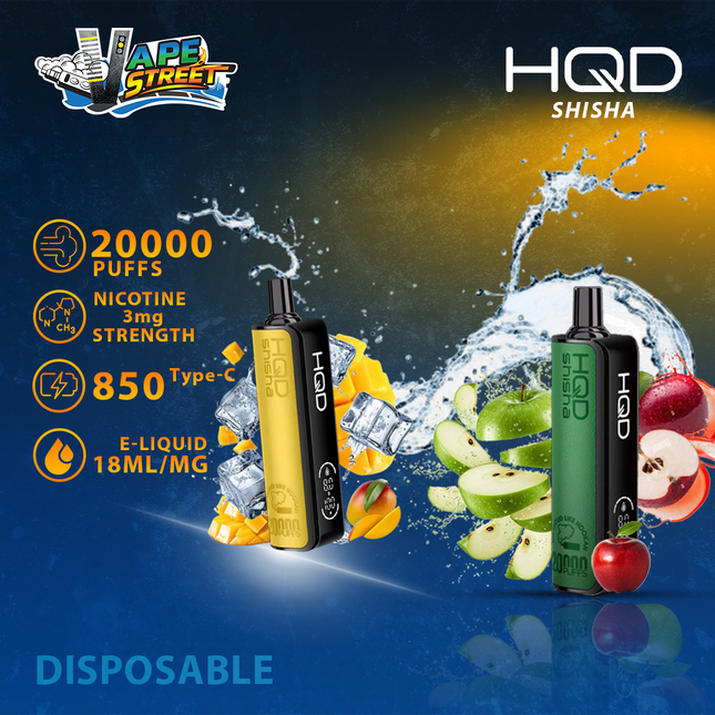 HQD SHISHA 20000 PUFFS - SHISHA DISPOSABLE VAPE 3MG